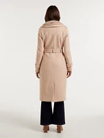 Talia Faux Fur Collar Wrap Coat