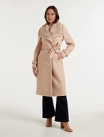 Talia Faux Fur Collar Wrap Coat