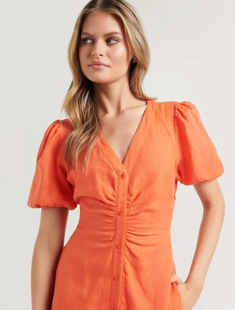 Arabella Puff Sleeve Shirt Dress