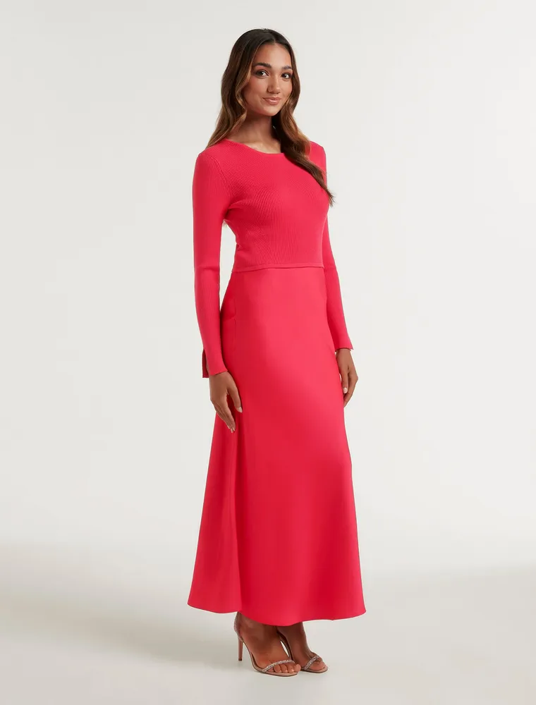 Alicia Petite Satin Knit Dress