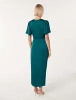 Estelle Flutter Sleeve Midi Dress