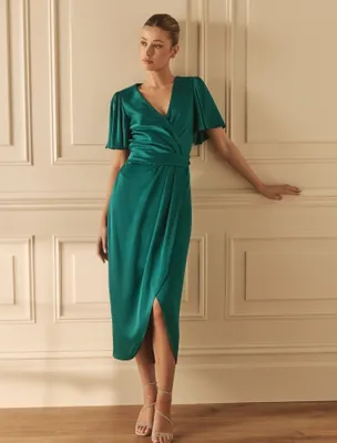Estelle Flutter Sleeve Midi Dress