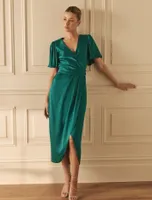 Estelle Flutter Sleeve Midi Dress