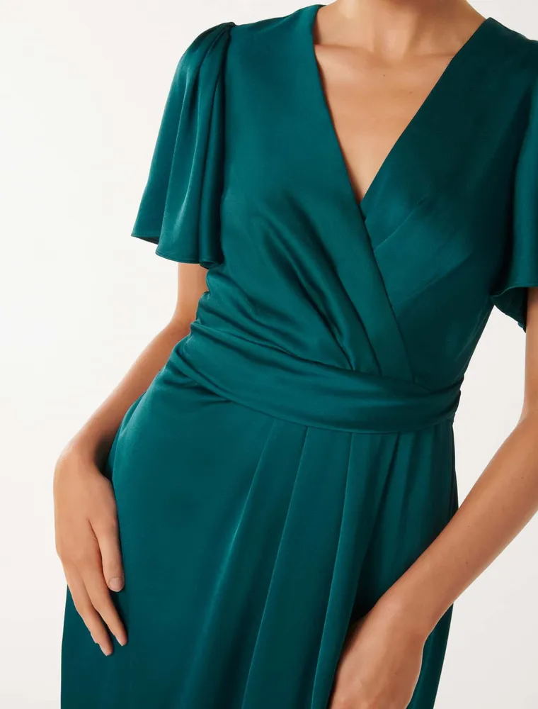 Estelle Flutter Sleeve Midi Dress