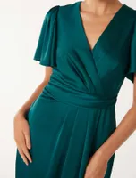 Estelle Flutter Sleeve Midi Dress