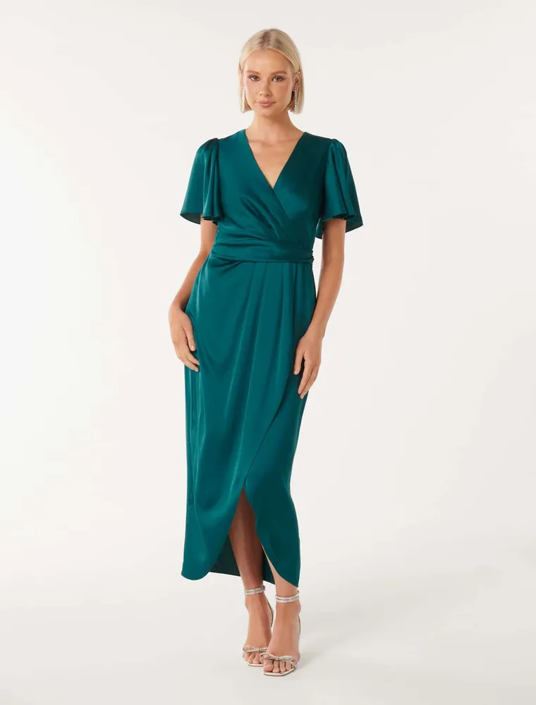 Estelle Flutter Sleeve Midi Dress
