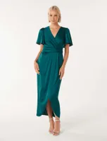 Estelle Flutter Sleeve Midi Dress