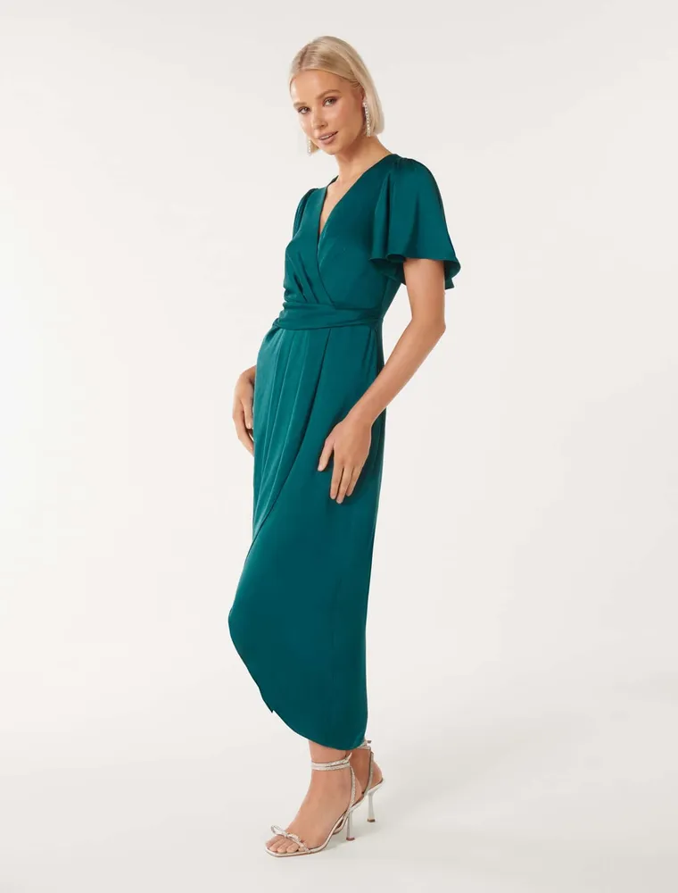 Estelle Flutter Sleeve Midi Dress