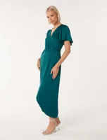 Estelle Flutter Sleeve Midi Dress