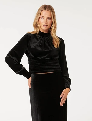 Viola Velvet Keyhole Top