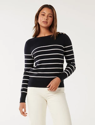 Kim Bretton Striped Knit Jumper