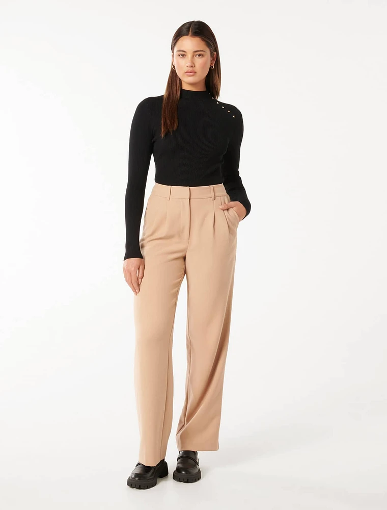 Athena Button Detail Knit Top