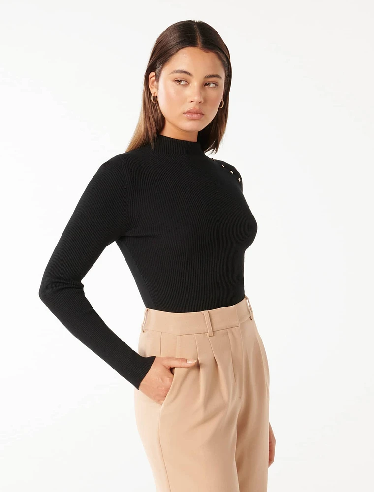 Athena Button Detail Knit Top
