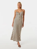Abby Satin Stripe Midi