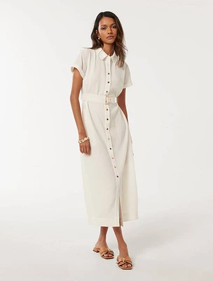 Briley Petite Textured Shirt Dress