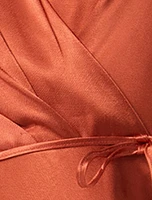 Chelsea Flutter Sleeve Satin Maxi