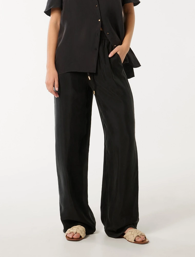 Emma Cupro Wide Leg Pant