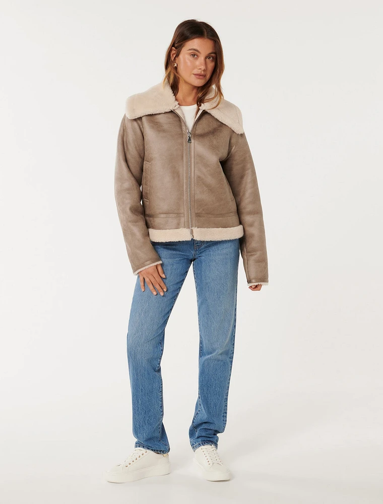 Jamie Shearling Aviator Jacket