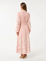 Ebony Embroidered Midi Dress