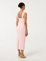 Reina Petite Ruched Bodycon Midi Dress