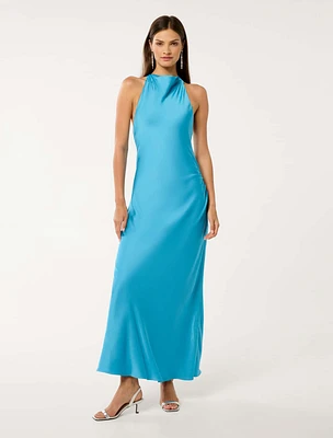 Audrey Satin Backless Maxi