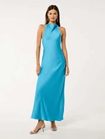 Audrey Satin Backless Maxi