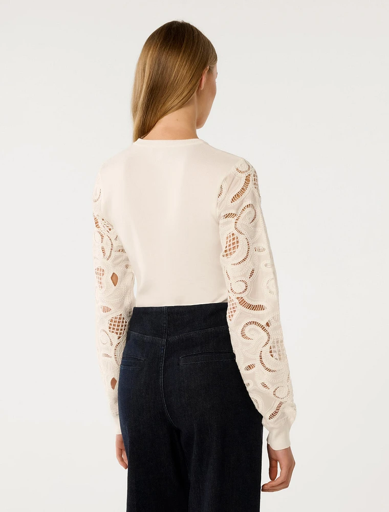 Charlie Woven Sleeve Knit Top