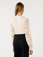 Charlie Woven Sleeve Knit Top