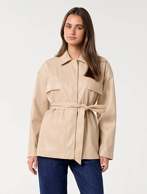Karli Faux Leather Shacket