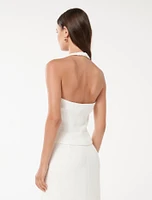 Paris Zip-Front Halter Top