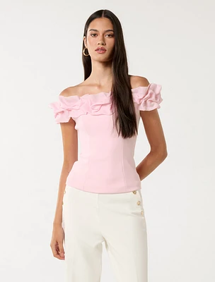 Stephanie Ruffle Bustier Top