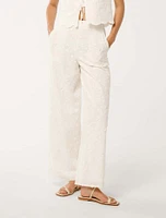 Daisy Broderie Wide-Leg Pants