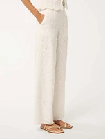 Daisy Broderie Wide-Leg Pants