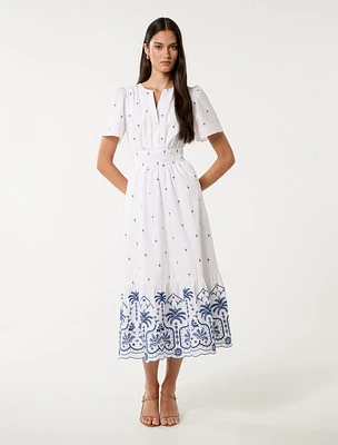 Eleanor Embroidered Midi Dress