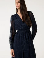 Solange Long Sleeve Burnout Midi Dress