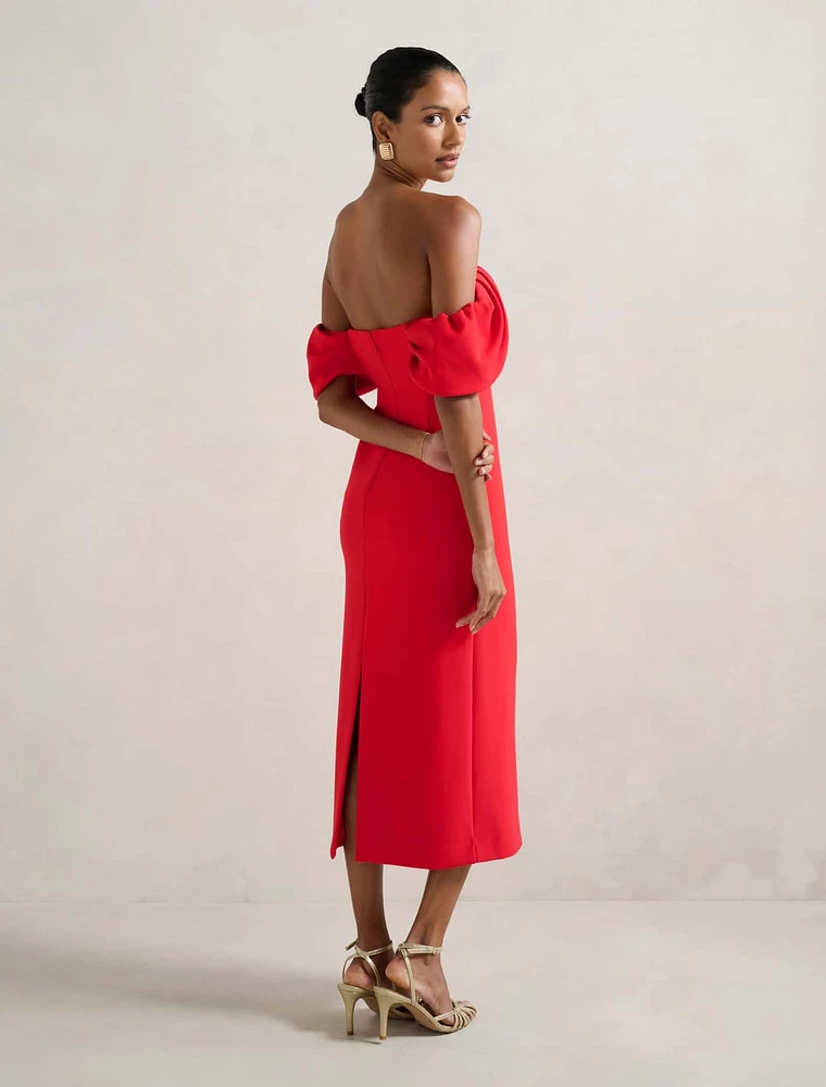Jacinta Petite Off Shoulder Midi Dress