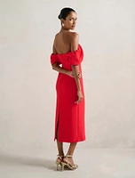 Jacinta Petite Off Shoulder Midi Dress