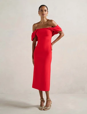 Jacinta Petite Off Shoulder Midi Dress