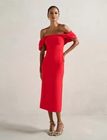 Jacinta Petite Off Shoulder Midi Dress