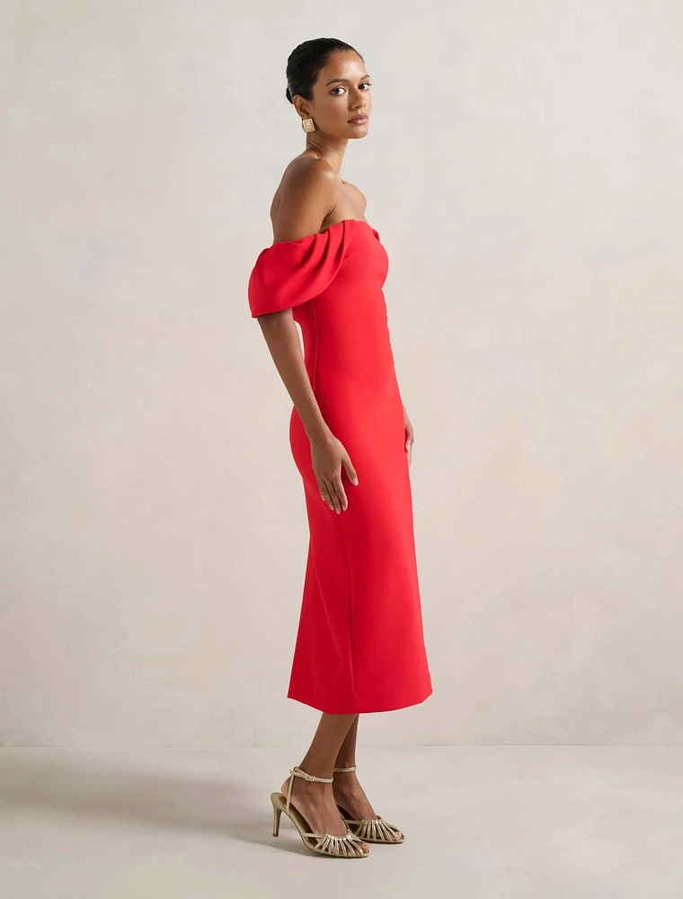 Jacinta Petite Off Shoulder Midi Dress