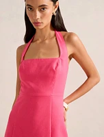 Stevie Halter Neck Linen Mini Dress