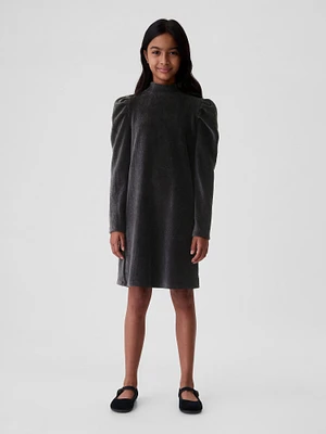 Kids Puff-Sleeve Corduroy Dress