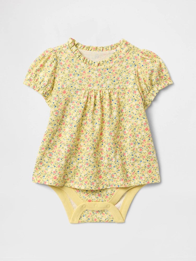 Baby Puff-Sleeve Bodysuit Dress