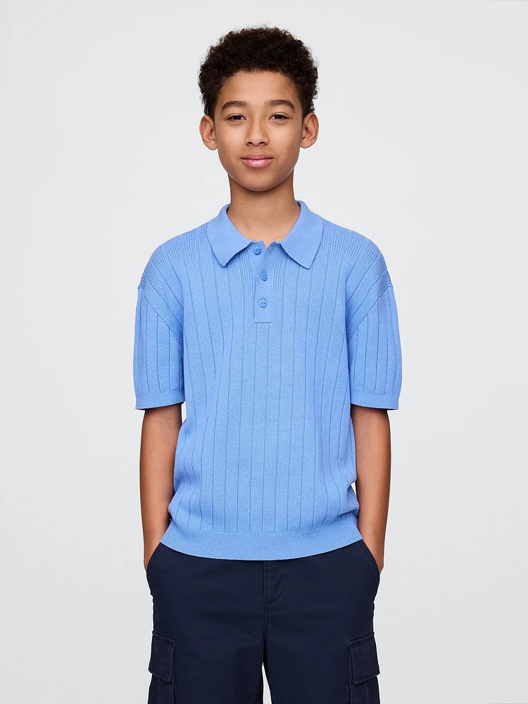 Kids Relaxed Sweater Polo Shirt