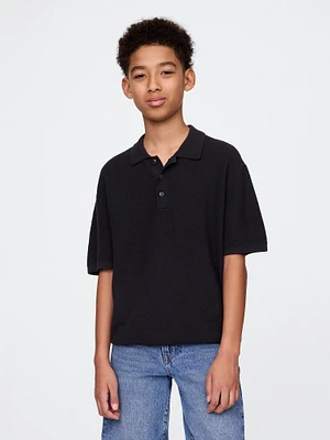 Kids Relaxed Sweater Polo Shirt