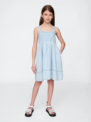 Kids Smocked Poplin Dress