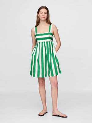 Poplin Tie-Back Mini Dress