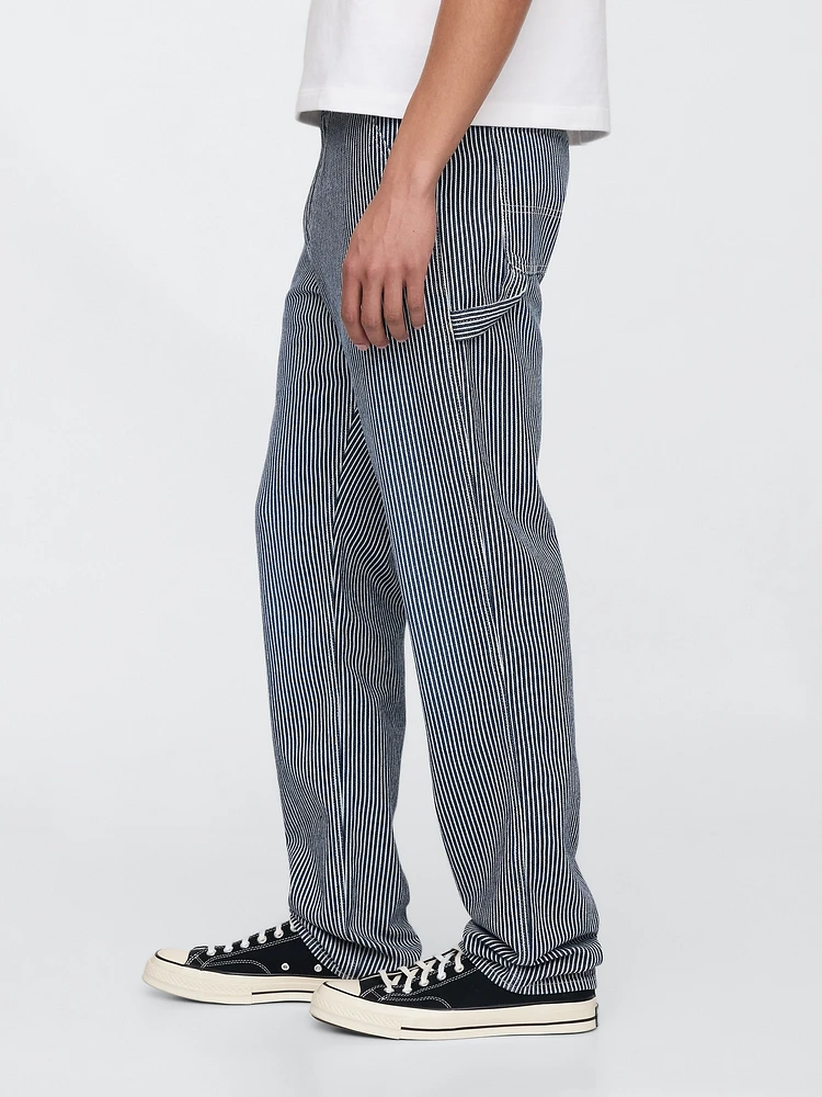 UltraSoft Denim Stripe Straight Carpenter Jeans