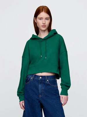 French Terry Oversized Crop Hoodie