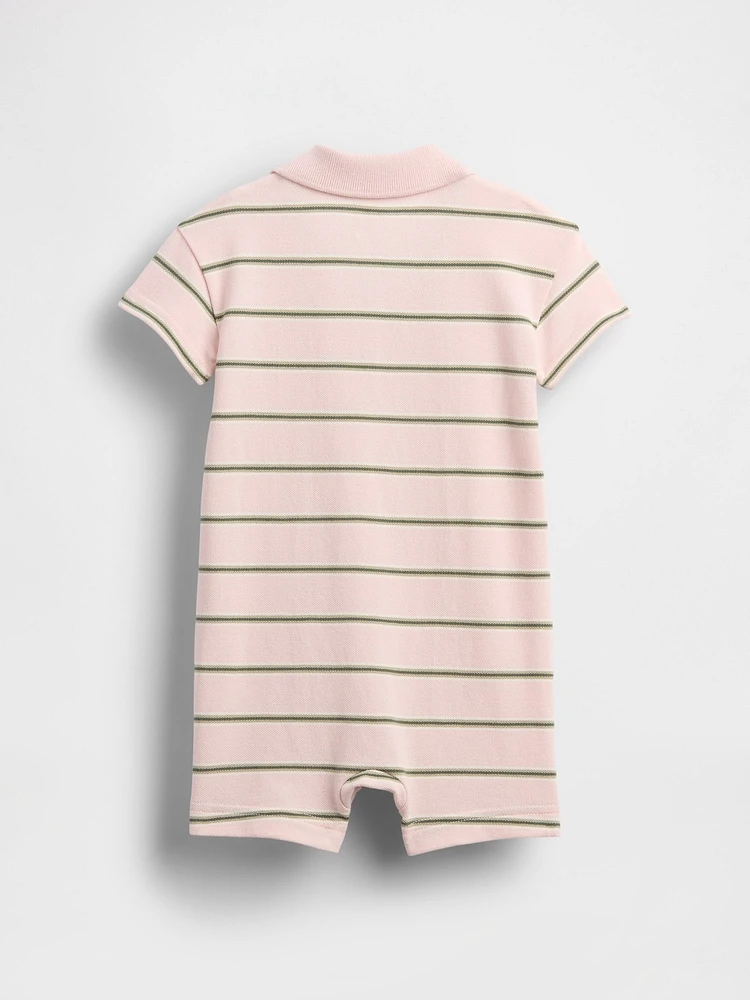 Baby Pique Polo Shorty One-Piece